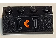 Part No: 3037pb063L  Name: Slope 45 2 x 4 with Orange Chevron and Handles Pattern Model Left Side (Sticker) - Set 77905