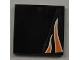 Part No: 3068pb0447L  Name: Tile 2 x 2 with Orange Flames on Black Background Pattern Model Left Side (Sticker) - Set 8125