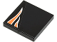 Part No: 3068pb0447R  Name: Tile 2 x 2 with Orange Flames on Black Background Pattern Model Right Side (Sticker) - Set 8125