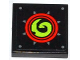 Part No: 3068pb0792  Name: Tile 2 x 2 with Lime Swirl in Red Circles Pattern (Sticker) - Set 70504