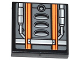 Part No: 3068pb0856  Name: Tile 2 x 2 with Orange Stripes, Air Intakes and Pipes Pattern (Sticker) - Set 75049