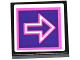 Part No: 3068pb1052  Name: Tile 2 x 2 with Dark Pink and White Arrow Outlines on Dark Purple Background Pattern (Sticker) - Set 41130