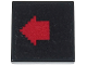 Part No: 3068pb1303  Name: Tile 2 x 2 with Dark Red Arrow Pixelated on Black Background Pattern (Sticker) - Set 71712