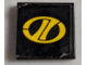 Part No: 3068pb1418  Name: Tile 2 x 2 with Yellow Stylized 'LT' on Oval Racing Logo Pattern (Sticker) - Set 8880