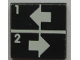 Part No: 3068pb1902  Name: Tile 2 x 2 with White Arrows Left and Right, Numbers 1 and 2 Pattern (Sticker) - Set 8094