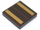 Part No: 3068pb2601  Name: Tile 2 x 2 with Gold Stripes and Light Bluish Gray Line Pattern (Sticker) - Set 76211