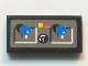 Part No: 3069pb0073  Name: Tile 1 x 2 with Blue Joysticks, Buttons, Knob Pattern (Sticker) - Set 8229