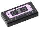 Part No: 3069pb1017  Name: Tile 1 x 2 with Cassette Tape with Bright Pink Tattered Label Pattern