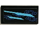 Part No: 3069pb1120L  Name: Tile 1 x 2 with Medium Azure Stripes and Blue Chevrolet Logos Pattern Model Left Side (Sticker) - Set 75891