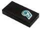 Part No: 3069pb1127  Name: Tile 1 x 2 with Dark Turquoise and White Petronas Logo Pattern (Sticker) - Set 76909