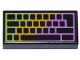 Part No: 3069pb1205  Name: Tile 1 x 2 with Computer Keyboard, Dark Pink, Bright Light Orange, and Lime RGB Pattern