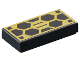 Part No: 3069pb1207  Name: Tile 1 x 2 with Hexagonal Gold Solar Panel Pattern