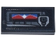 Part No: 3069pb1224  Name: Tile 1 x 2 with Pager with Red, White, and Blue Captain Marvel Symbol Pattern (Sticker) - Set 76269