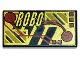 Part No: 3069px33  Name: Tile 1 x 2 with RoboForce Gold 'ROBO' and Red Circuitry Pattern