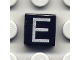 Part No: 3070pb013  Name: Tile 1 x 1 with Silver Capital Letter E Pattern