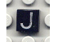 Part No: 3070pb018  Name: Tile 1 x 1 with Silver Capital Letter J Pattern