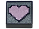 Part No: 3070pb277  Name: Tile 1 x 1 with Pixelated Metallic Pink Heart on Dark Silver Background Pattern