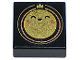 Part No: 3070pb285  Name: Tile 1 x 1 with Gold Circle Sun with Face, Outlines, Crown, and Copper Cheeks Pattern