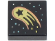 Part No: 3070pb288  Name: Tile 1 x 1 with Gold and Copper Comet / Meteor with Star Cutout and Metallic Light Blue and Silver Stars Pattern