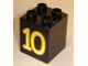 Part No: 31110pb030  Name: Duplo, Brick 2 x 2 x 2 with Number 10 Yellow Pattern