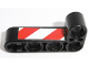 Part No: 32140pb12  Name: Technic, Liftarm, Modified Bent Thick L-Shape 2 x 4 with Red and White Danger Stripes Pattern (Sticker) - Set 42009