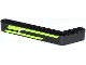 Part No: 32271pb007R  Name: Technic, Liftarm, Modified Bent Thick 1 x 9 (7 - 3) with Lime Stripes Pattern (Sticker)