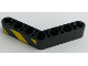 Part No: 32348pb016L  Name: Technic, Liftarm, Modified Bent Thick 1 x 7 (4 - 4) with Black and Yellow Danger Stripes Pattern Model Left Side (Sticker) - Set 42049