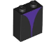 Part No: 3245cpb232  Name: Brick 1 x 2 x 2 with Inside Stud Holder with Dark Purple Curved Shape Pattern (BrickHeadz Maleficent Torso)