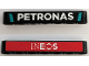 Part No: 32524pb083  Name: Technic, Liftarm Thick 1 x 7 with White 'INEOS' Logo on Red Background, 'PETRONAS' and Dark Turquoise Stripes Pattern on Both Sides (Stickers) - Set 42165