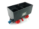 Part No: 3443c10pb01  Name: Train Battery Box Car with Two Contact Holes, Red Switch Lever, Blue and Red Magnets, and Red Wheels with '182' Pattern on Both Sides (Stickers) - Set 182