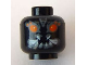 Part No: 3626bpb0449  Name: Minifigure, Head Alien with Red Eyes and White Fangs Pattern - Blocked Open Stud