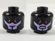Part No: 3626cpb2110  Name: Minifigure, Head Dual Sided Alien Female with Red Eyes, Lavender Lower Face, Smiling / Scowling Expression Pattern - Hollow Stud