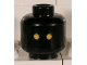 Part No: 3626pb0251  Name: Minifigure, Head Alien with SW Jawa, Yellow Eyes with Small Black Dots Pattern