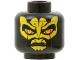 Part No: 3626pb0621  Name: Minifigure, Head Alien SW Zabrak with Large Yellow Eyes and Markings, Dark Brown Cheek Lines, Stern Pattern