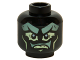 Part No: 3626pb1400  Name: Minifigure, Head Alien Ghost with Sand Green Face and Yellowish Green Eyes, Mouth and Cheek Lines Pattern