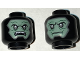 Part No: 3626pb1576  Name: Minifigure, Head Dual Sided Alien Balaclava with Sand Green Skin, Dark Gray Eyes, Neutral / Angry Open Mouth with Teeth Pattern