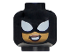Part No: 3626pb2668  Name: Minifigure, Head Balaclava with White Spider-Girl Eyes, Nougat Face with Smile Showing Teeth Pattern