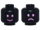Part No: 3626pb3676  Name: Minifigure, Head Dual Sided Dark Pink and White Pixelated Eyes and Mouth, Happy Smile / Sad Frown Pattern