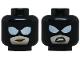 Part No: 3626pb3807  Name: Minifigure, Head Dual Sided Female Balaclava with Large White Eyes over Light Nougat Face with Medium Nougat Lips, Lopsided Grin / Angry Bared Teeth Pattern