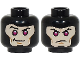 Part No: 3626pb3813  Name: Minifigure, Head Dual Sided Balaclava over Light Nougat Face with Eyebrows, Magenta Eyes, Medium Nougat Cheek Lines and Chin Dimple, Lopsided Grin / Angry Frown Pattern