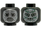 Part No: 3626pb4100  Name: Minifigure, Head Dual Sided Alien HP Death Eater with Silver Face, Mouth Vent with Dark Silver Filigree and Angled Eyes / Dark Green Filigree and Oval Eyes Pattern