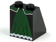 Part No: 3678bpb015  Name: Slope 65 2 x 2 x 2 with Bottom Tube with Minifigure Dress / Skirt / Robe, Dark Green Panel with White Trim Pattern