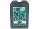 Part No: 3678bpb130  Name: Slope 65 2 x 2 x 2 with Bottom Tube with Dark Turquoise GPS Map and Magenta Heart Pattern (Sticker) - Set 41681
