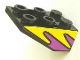 Part No: 3747apb03  Name: Slope, Inverted 33 3 x 2 with Purple and Yellow Flames Pattern on Both Sides (Stickers) - Set 8269