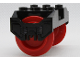 Part No: 38339c02  Name: Train Wheel RC, Holder with Pin Slots with 2 Red Train Wheel RC Train with Pins (38339 / 38340)