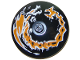Part No: 3960pb057  Name: Dish 4 x 4 Inverted (Radar) with Solid Stud with Dragon Orange and White Pattern