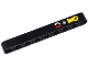 Part No: 40490pb018  Name: Technic, Liftarm Thick 1 x 9 with Red and White Arrows, Gray Cross and Yellow Technic Axle Connector Pattern (Sticker) - Set 42024