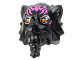 Part No: 4055pb01  Name: Minifigure, Head, Modified Tiger with Braided Beard with Dark Pink Markings and Orange Eyes with Silver Outlines Pattern