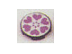 Part No: 4150pb033  Name: Tile, Round 2 x 2 with Scala Six Purple Hearts Pattern