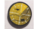 Part No: 4150pb075  Name: Tile, Round 2 x 2 with Yellow Helicopter on Radar Pattern (Sticker) - Set 8634